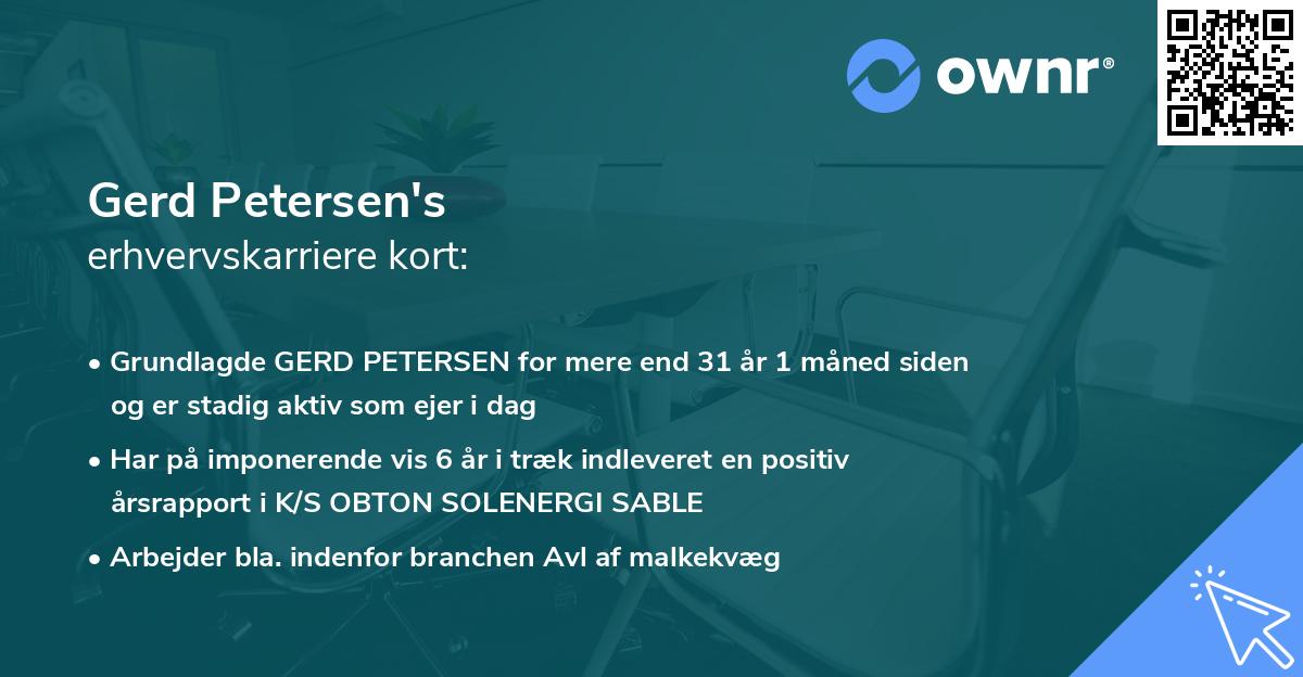 Gerd Petersen's erhvervskarriere kort
