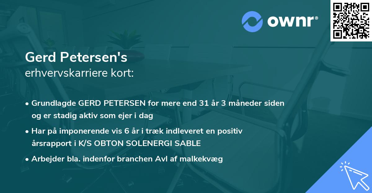 Gerd Petersen's erhvervskarriere kort