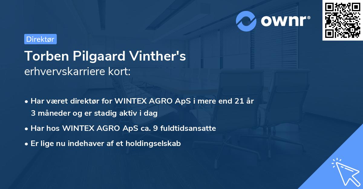 Torben Pilgaard Vinther's erhvervskarriere kort