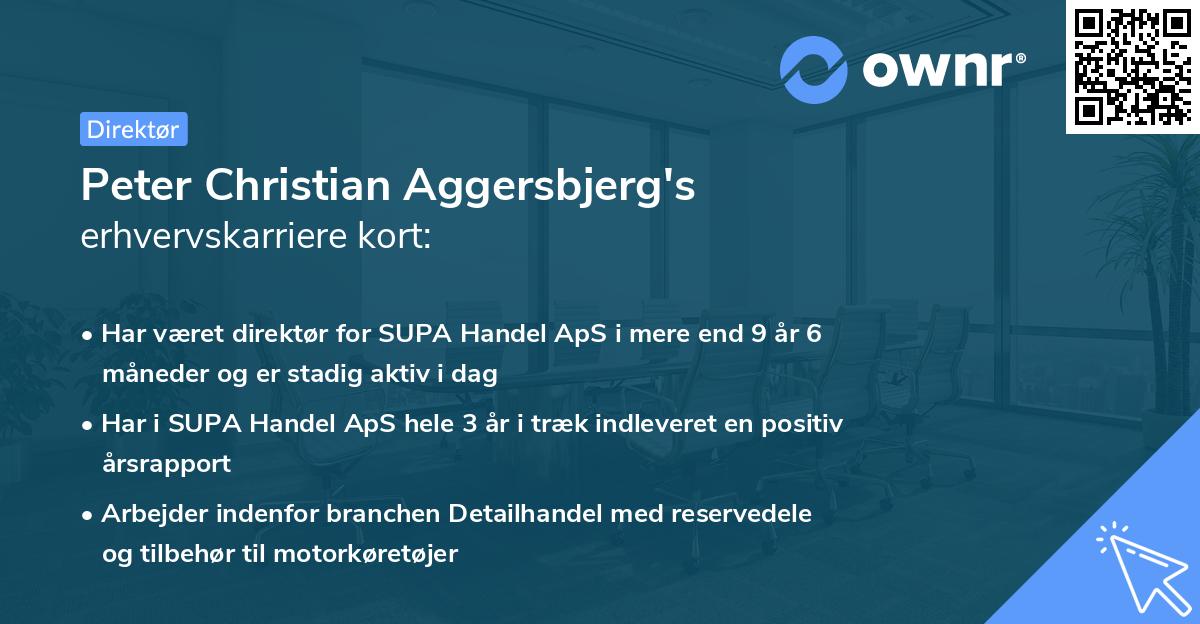 Peter Christian Aggersbjerg's erhvervskarriere kort