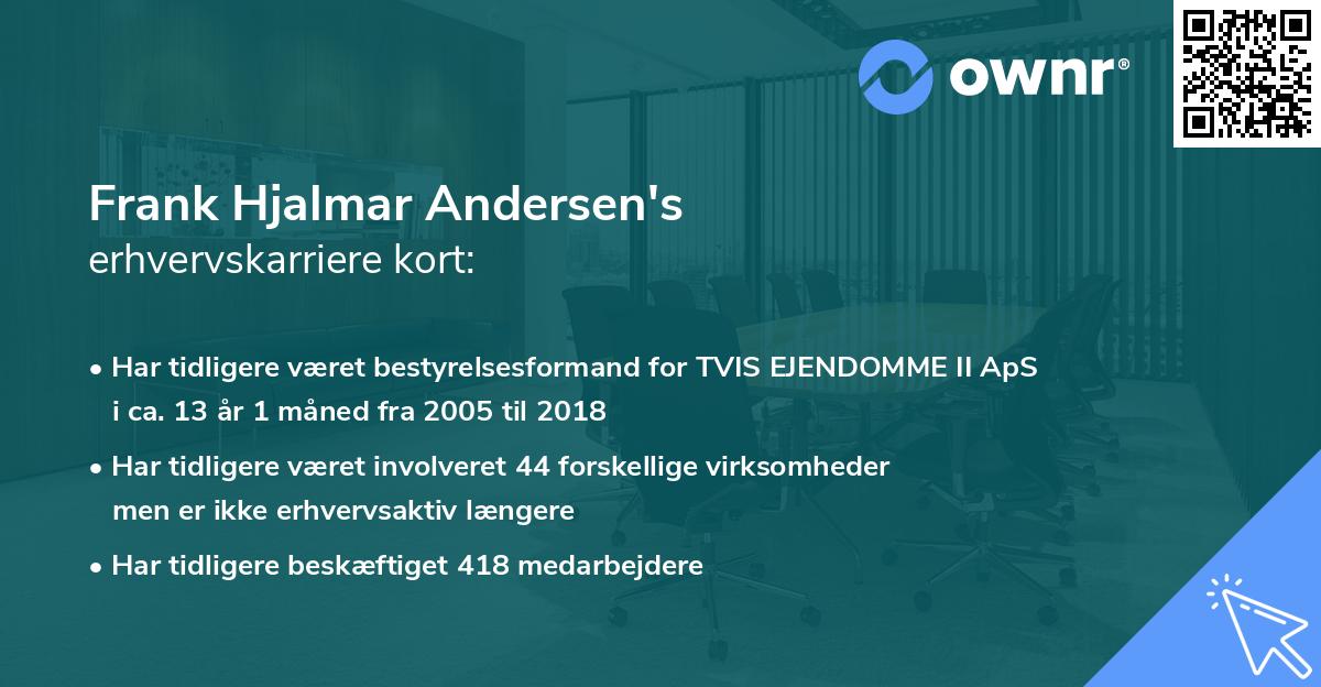 Frank Hjalmar Andersen's erhvervskarriere kort