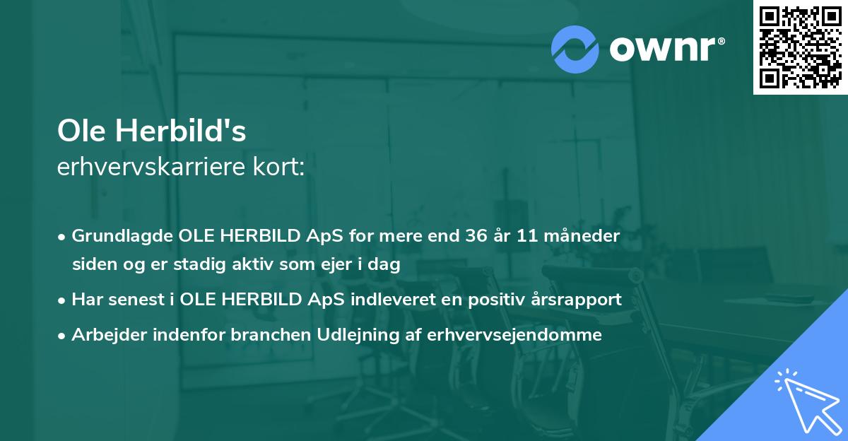 Ole Herbild's erhvervskarriere kort