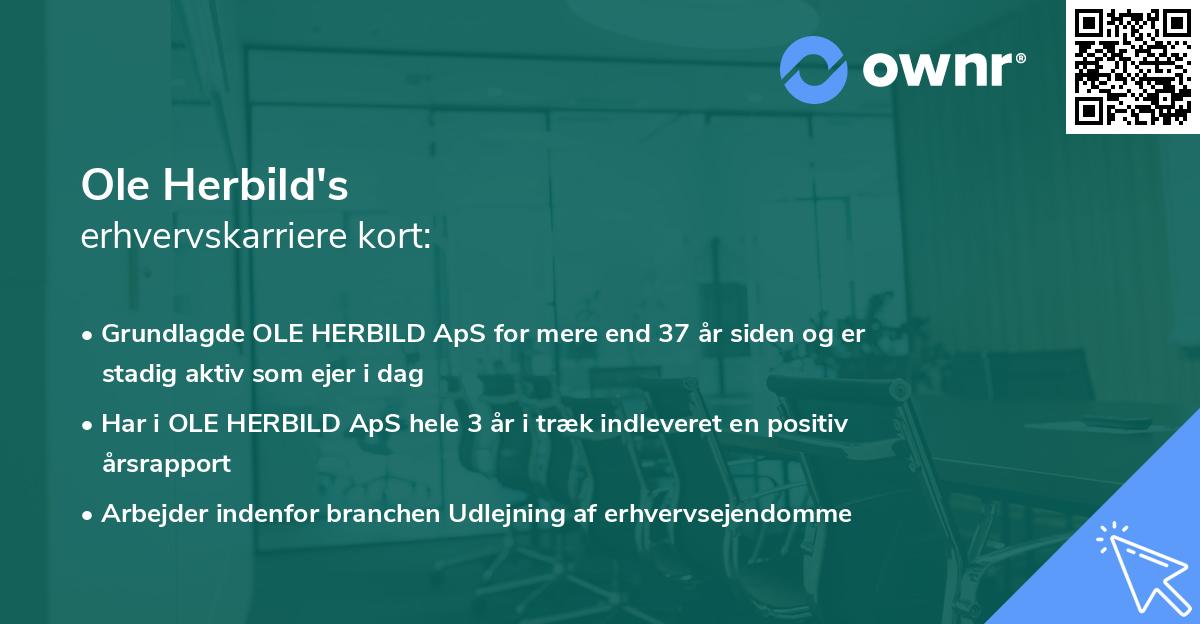 Ole Herbild's erhvervskarriere kort