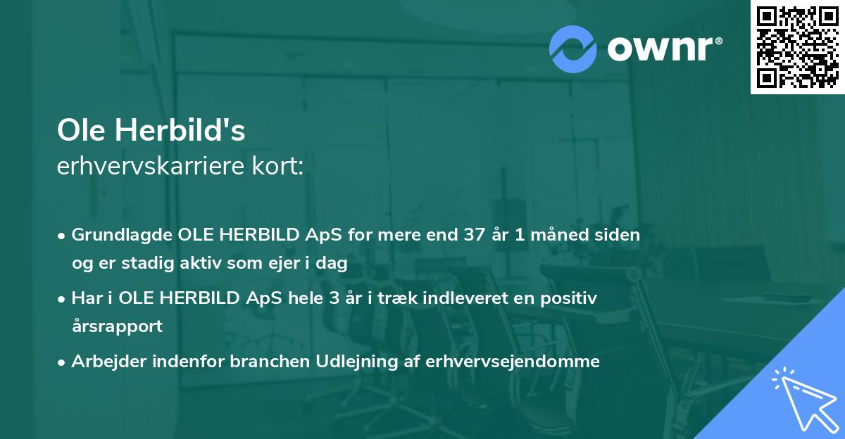 Ole Herbild's erhvervskarriere kort