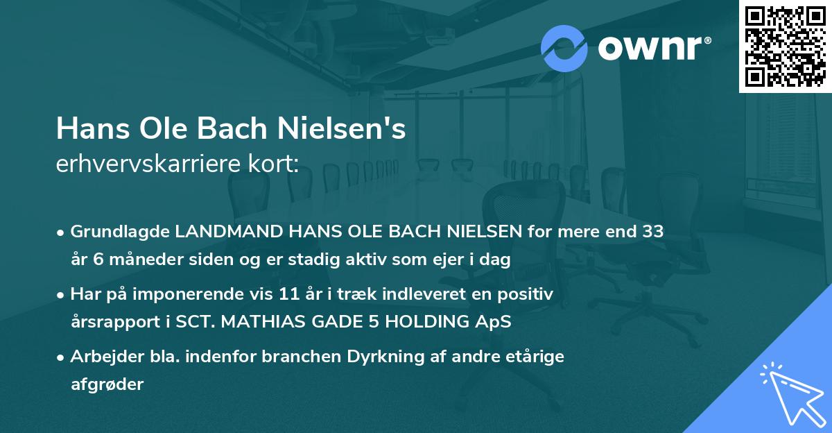 Hans Ole Bach Nielsen's erhvervskarriere kort
