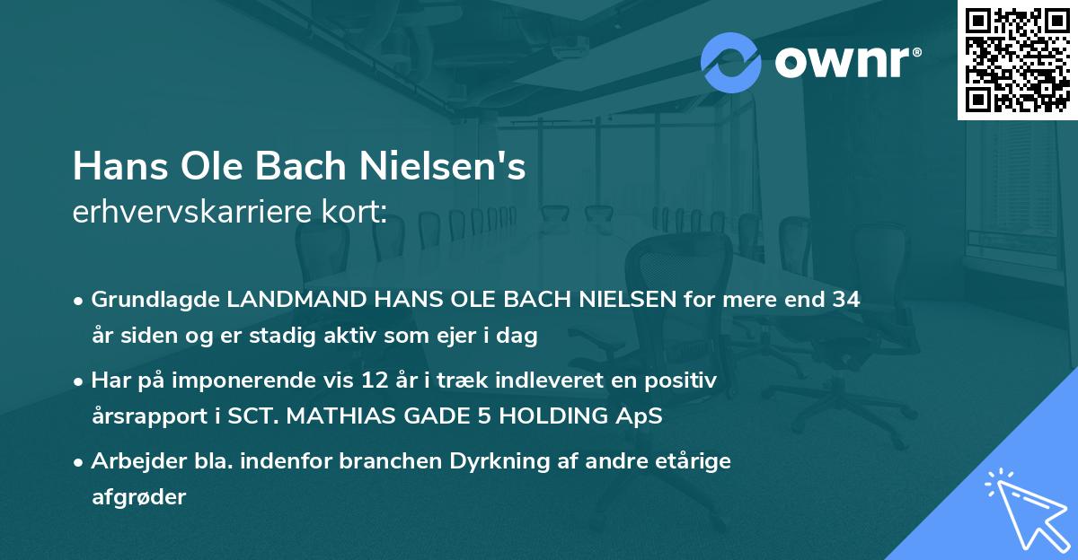 Hans Ole Bach Nielsen's erhvervskarriere kort