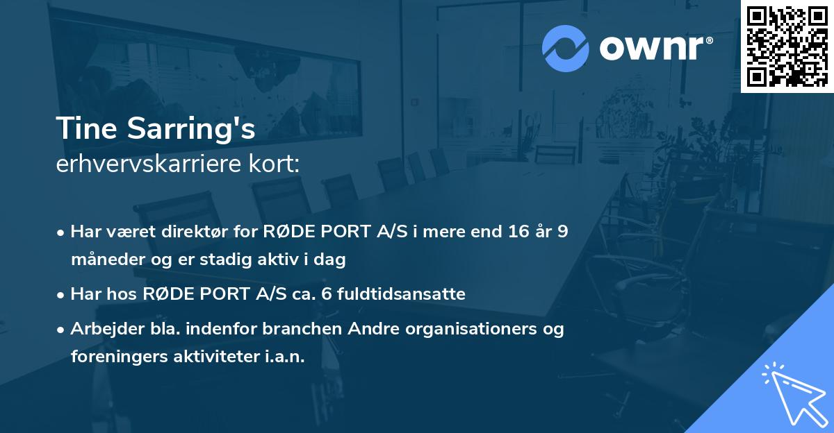 Tine Sarring's erhvervskarriere kort