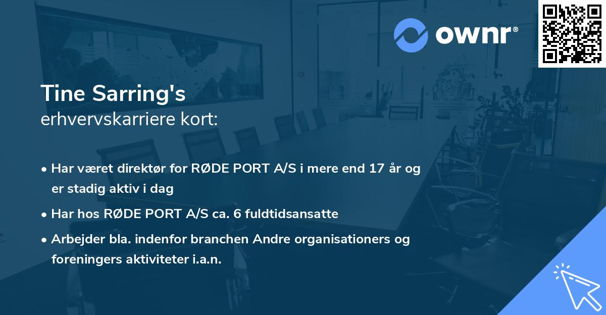 Tine Sarring's erhvervskarriere kort