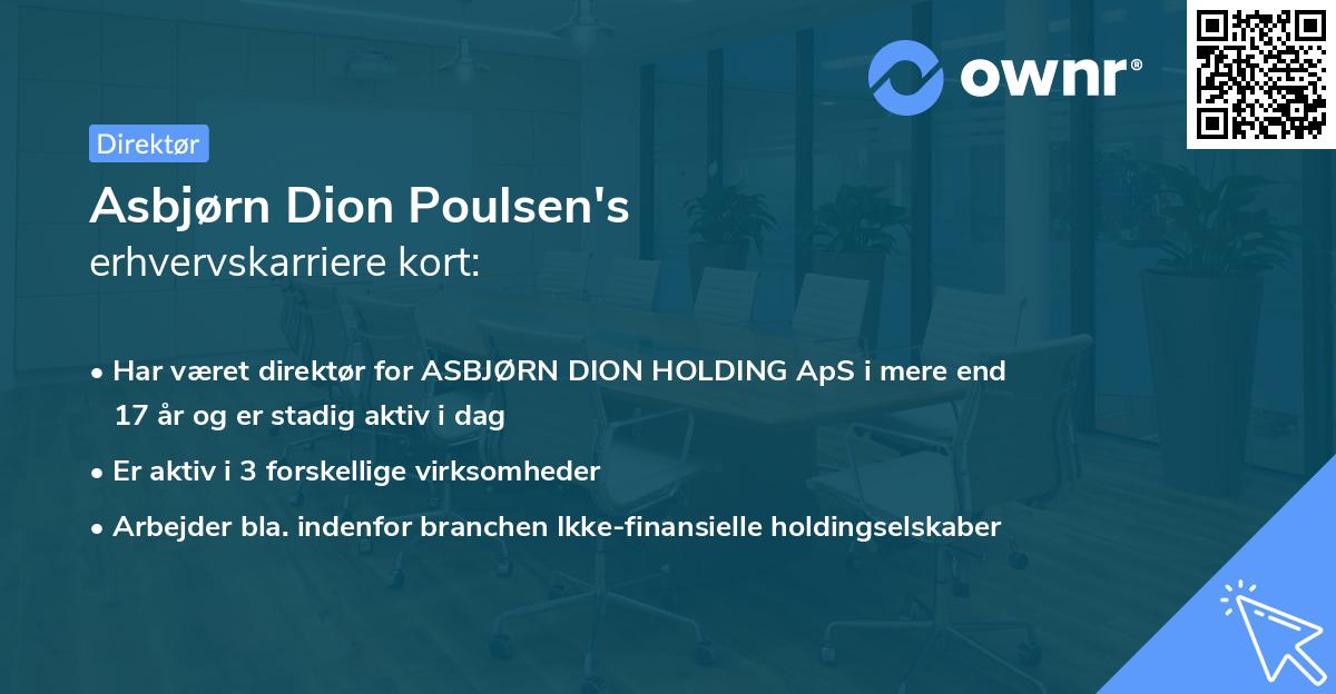 Asbjørn Dion Poulsen's erhvervskarriere kort
