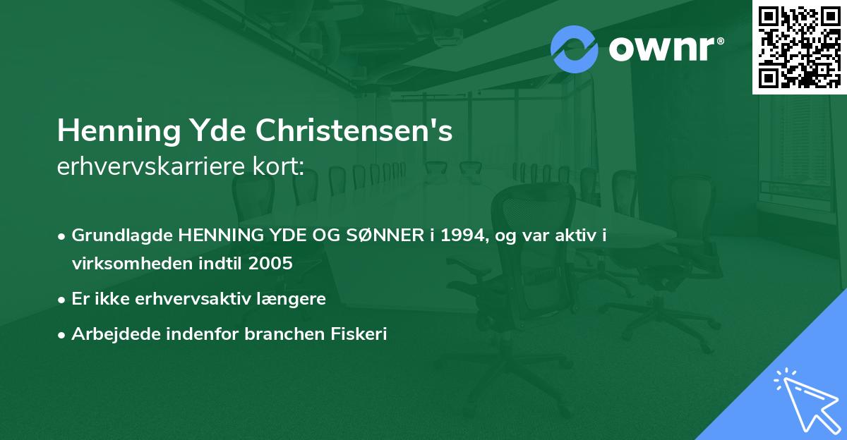 Henning Yde Christensen's erhvervskarriere kort