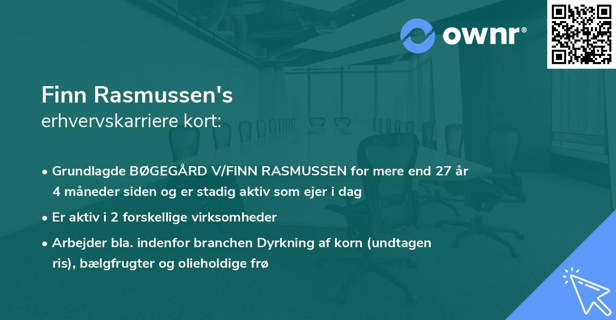 Finn Rasmussen's erhvervskarriere kort