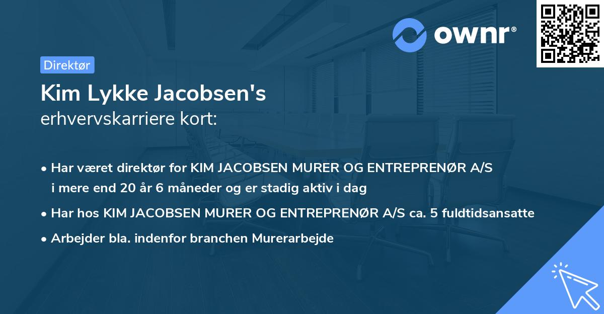 Kim Lykke Jacobsen's erhvervskarriere kort