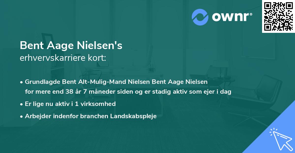 Bent Aage Nielsen's erhvervskarriere kort