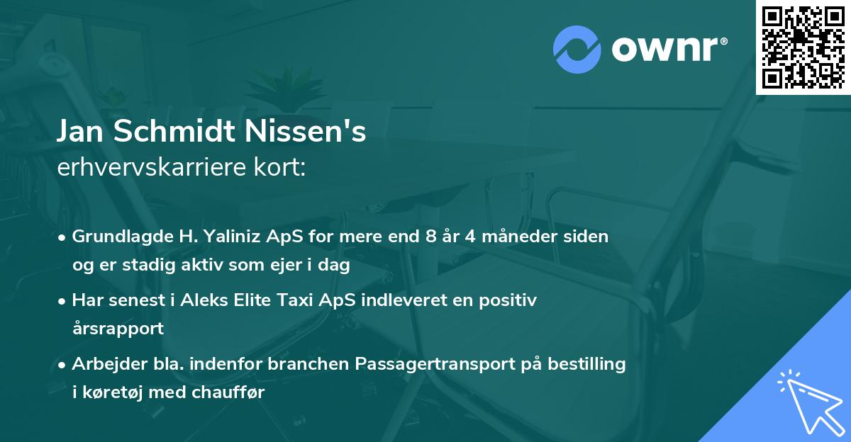 Jan Schmidt Nissen's erhvervskarriere kort