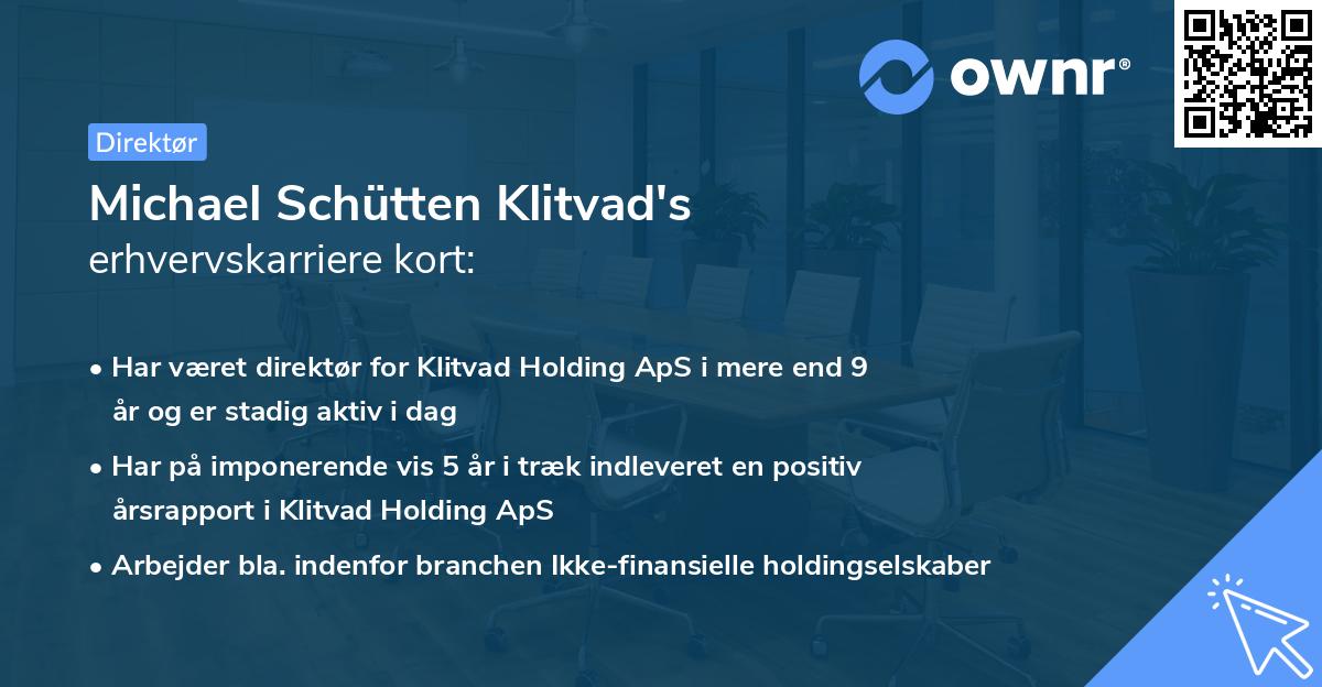 Michael Schütten Klitvad's erhvervskarriere kort