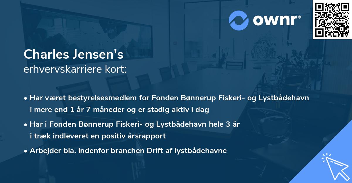 Charles Jensen's erhvervskarriere kort