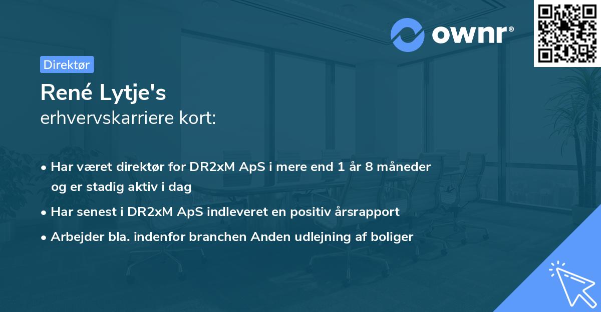 René Lytje's erhvervskarriere kort