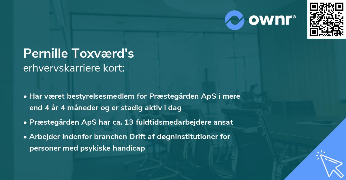 Pernille Toxværd's erhvervskarriere kort