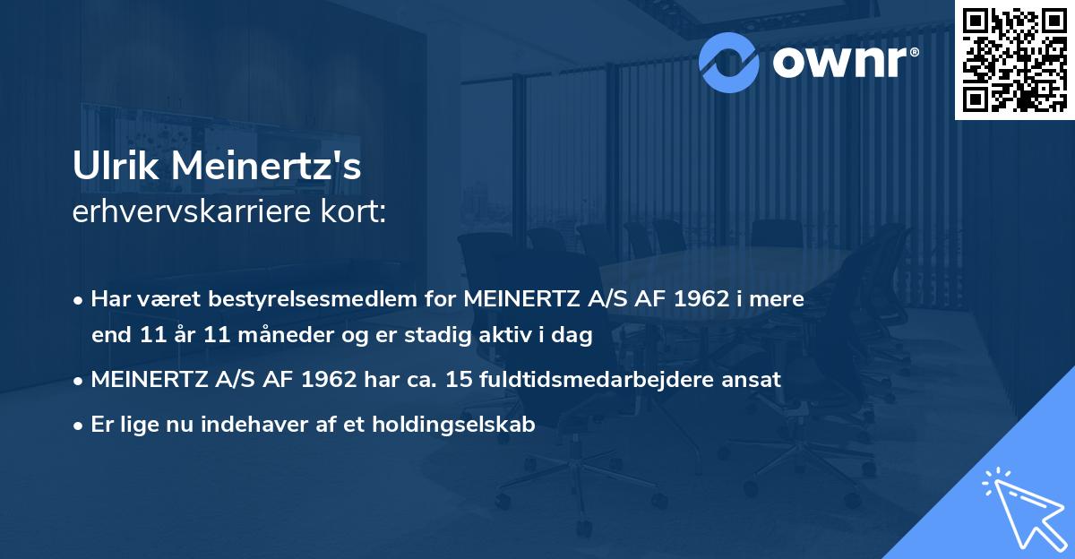 Ulrik Meinertz's erhvervskarriere kort