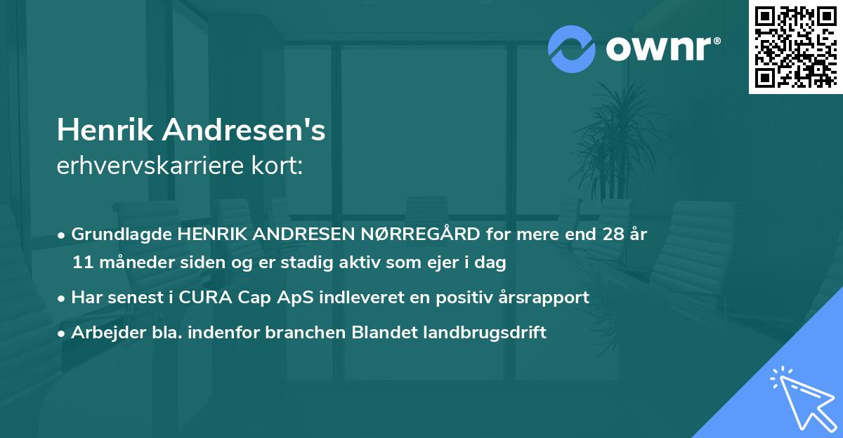 Henrik Andresen's erhvervskarriere kort