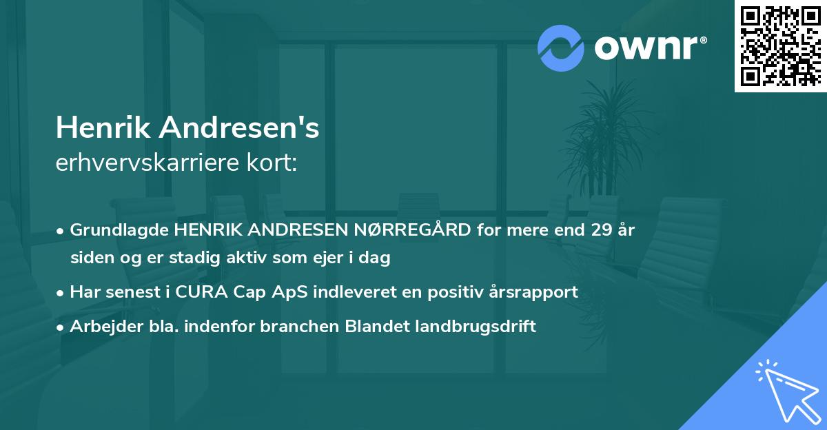 Henrik Andresen's erhvervskarriere kort