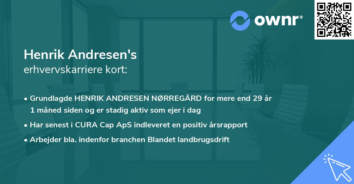 Henrik Andresen's erhvervskarriere kort