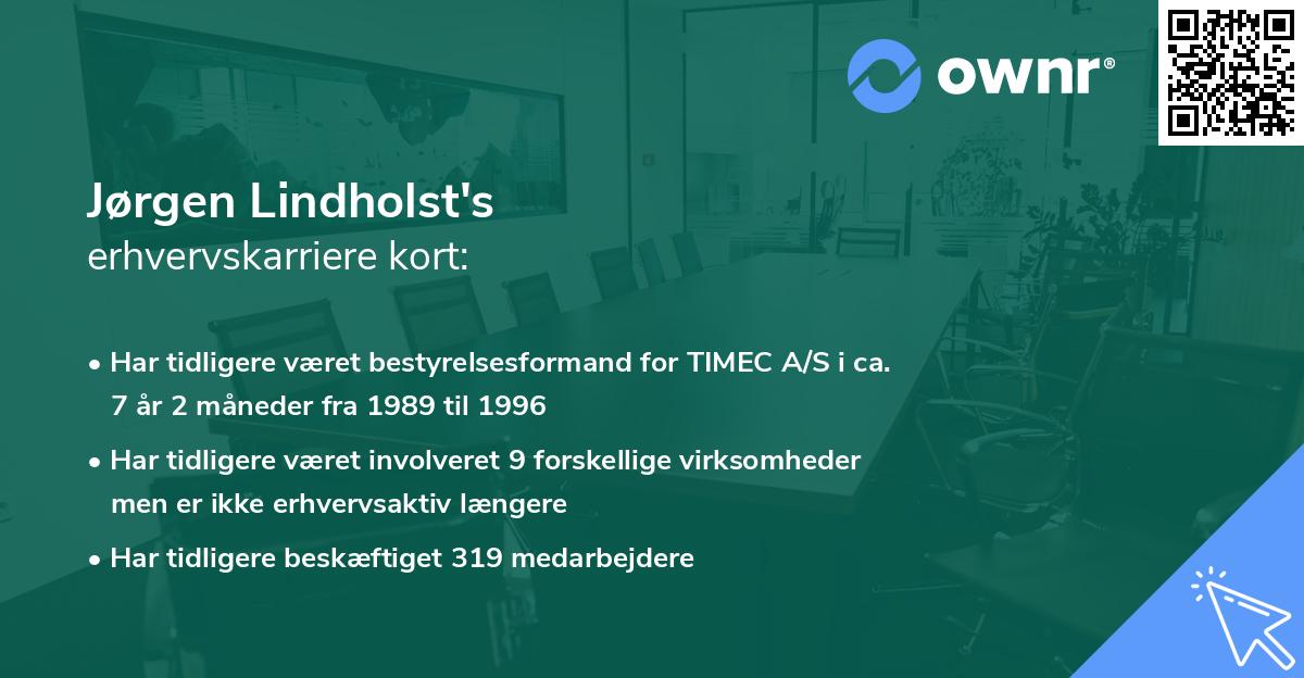Jørgen Lindholst's erhvervskarriere kort
