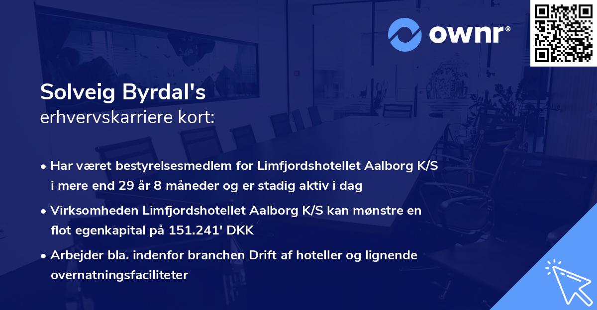 Solveig Byrdal's erhvervskarriere kort