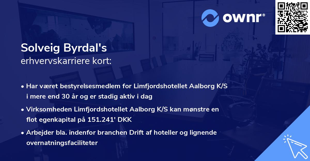 Solveig Byrdal's erhvervskarriere kort