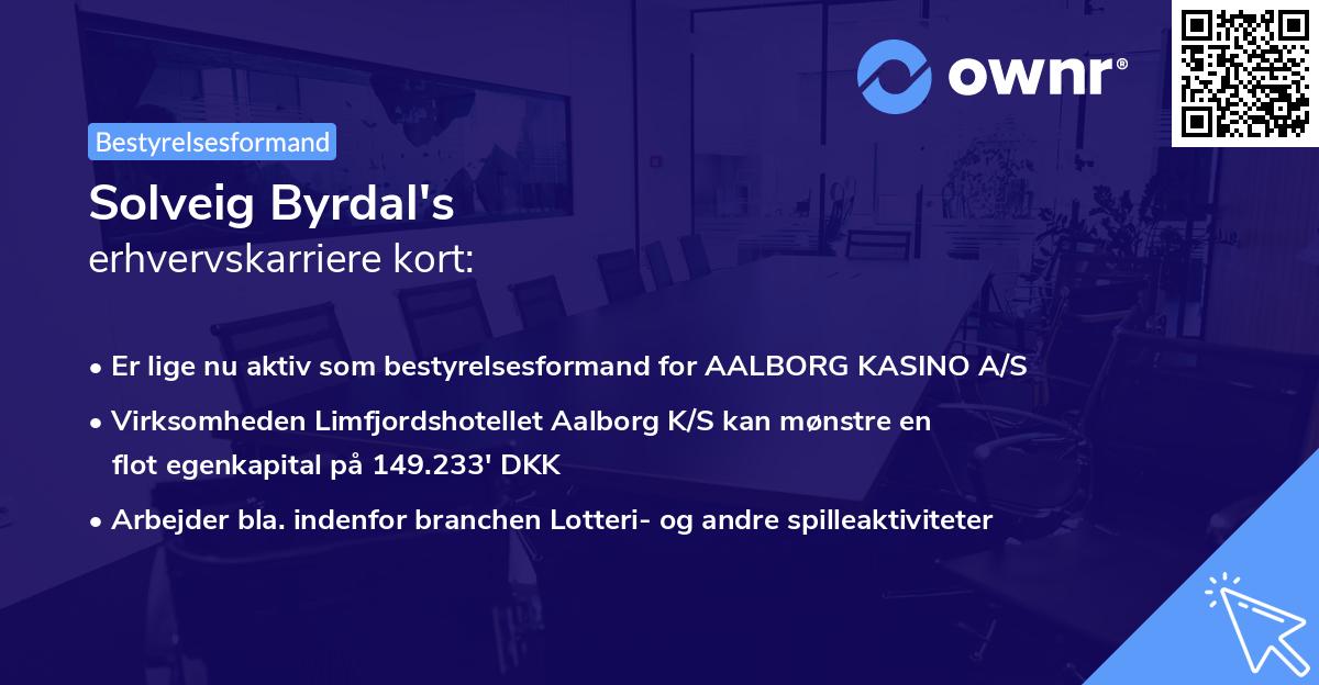 Solveig Byrdal's erhvervskarriere kort