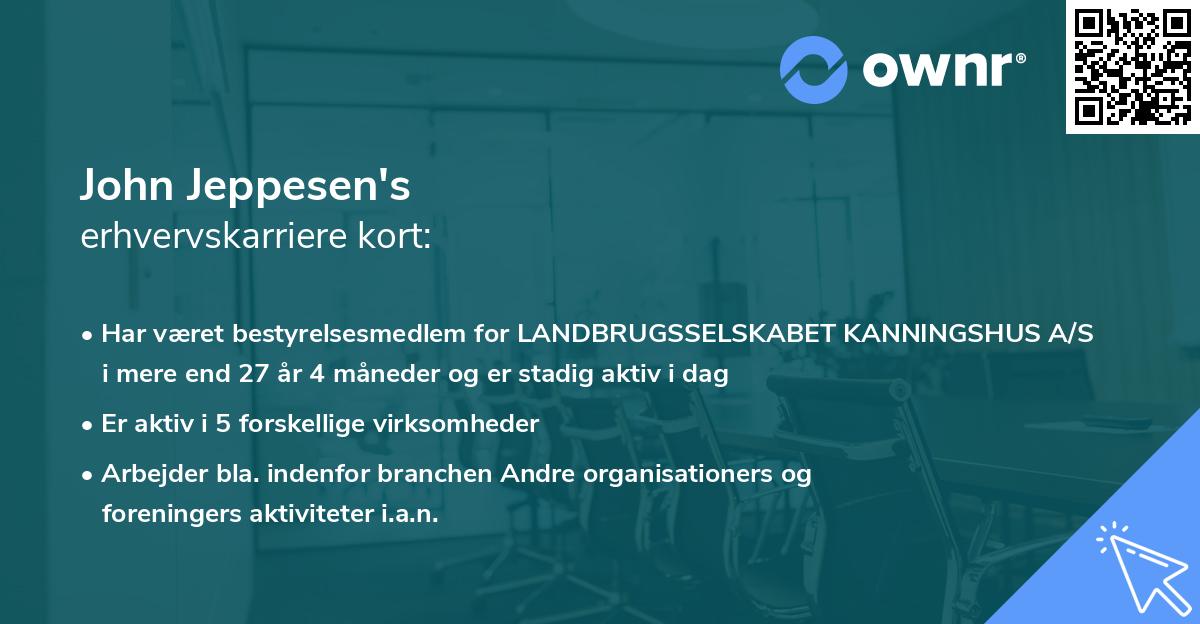 John Jeppesen's erhvervskarriere kort