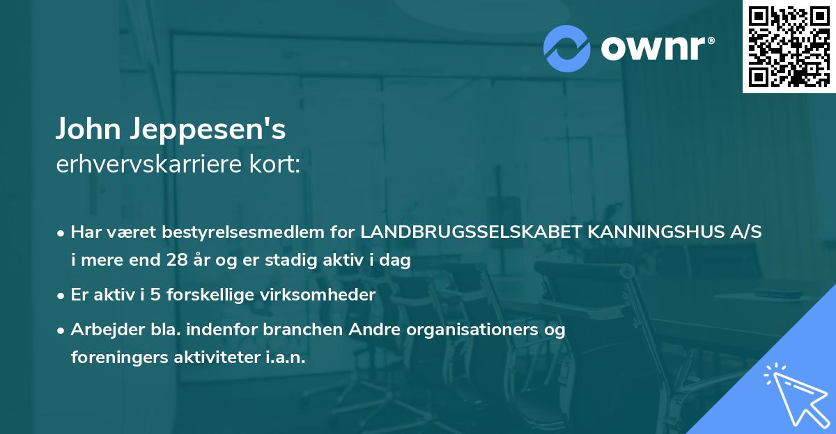 John Jeppesen's erhvervskarriere kort