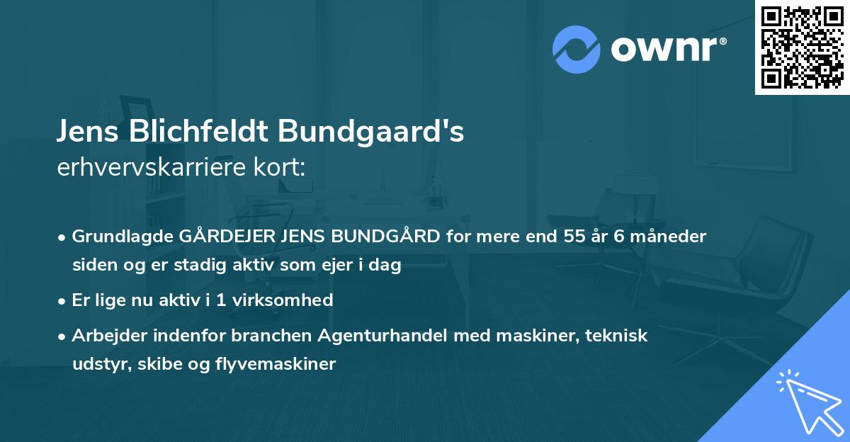 Jens Blichfeldt Bundgaard's erhvervskarriere kort