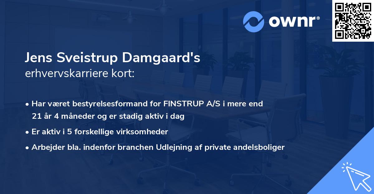 Jens Sveistrup Damgaard's erhvervskarriere kort