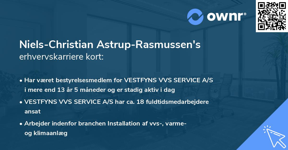 Niels-Christian Astrup-Rasmussen's erhvervskarriere kort