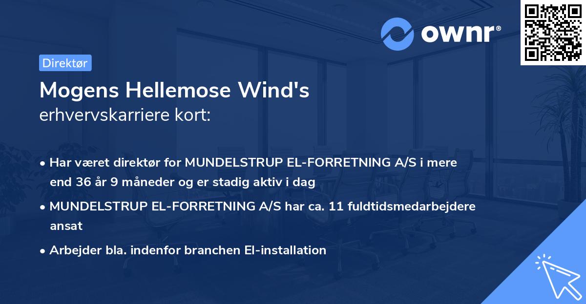 Mogens Hellemose Wind's erhvervskarriere kort