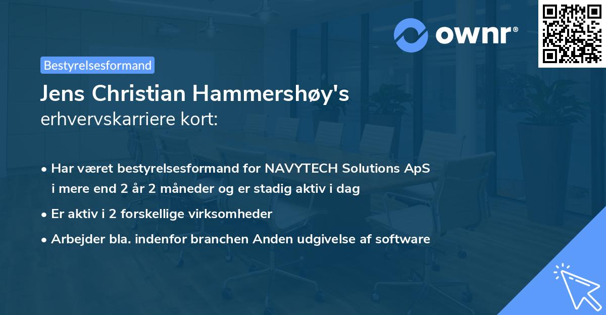 Jens Christian Hammershøy's erhvervskarriere kort