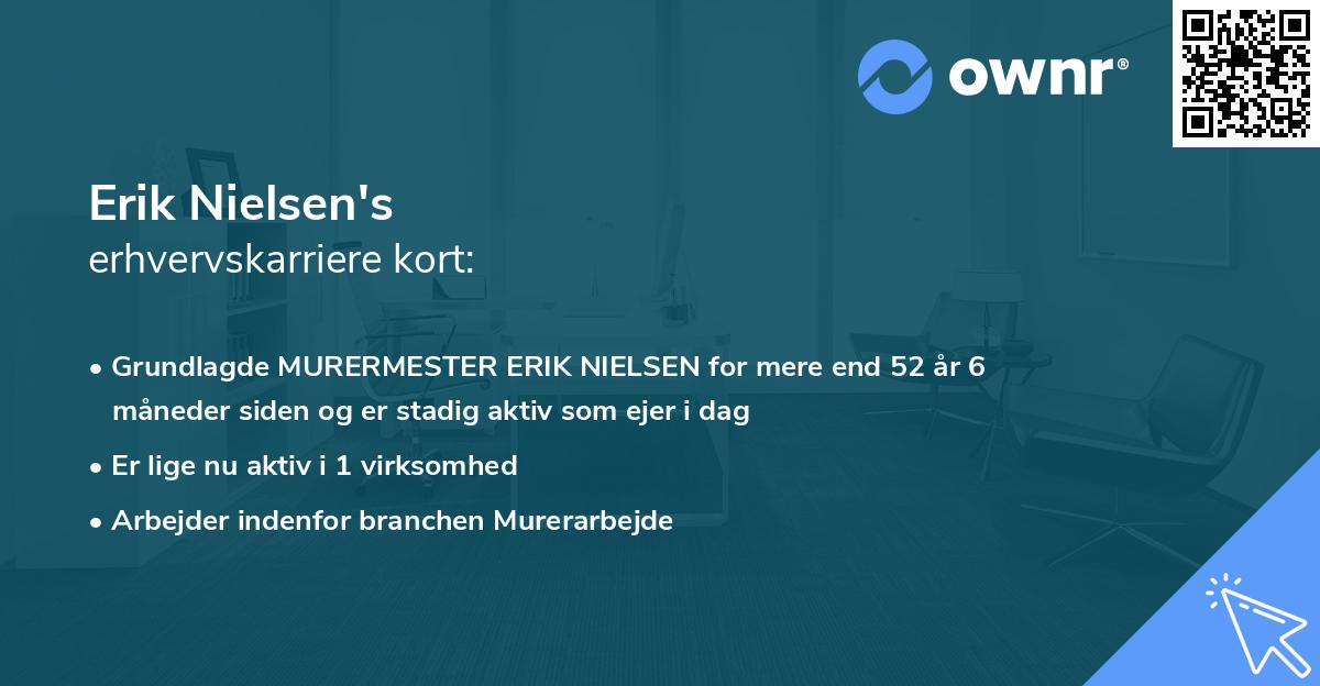 Erik Nielsen's erhvervskarriere kort