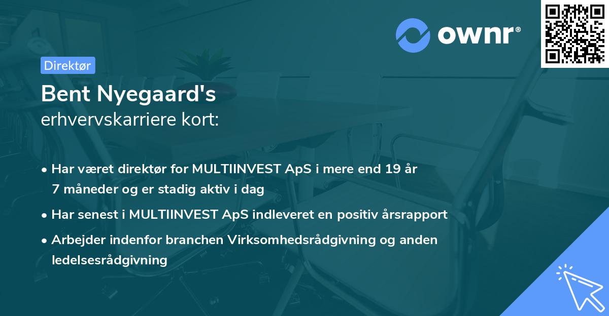 Bent Nyegaard's erhvervskarriere kort