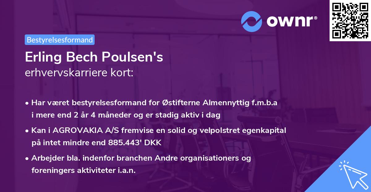 Erling Bech Poulsen's erhvervskarriere kort