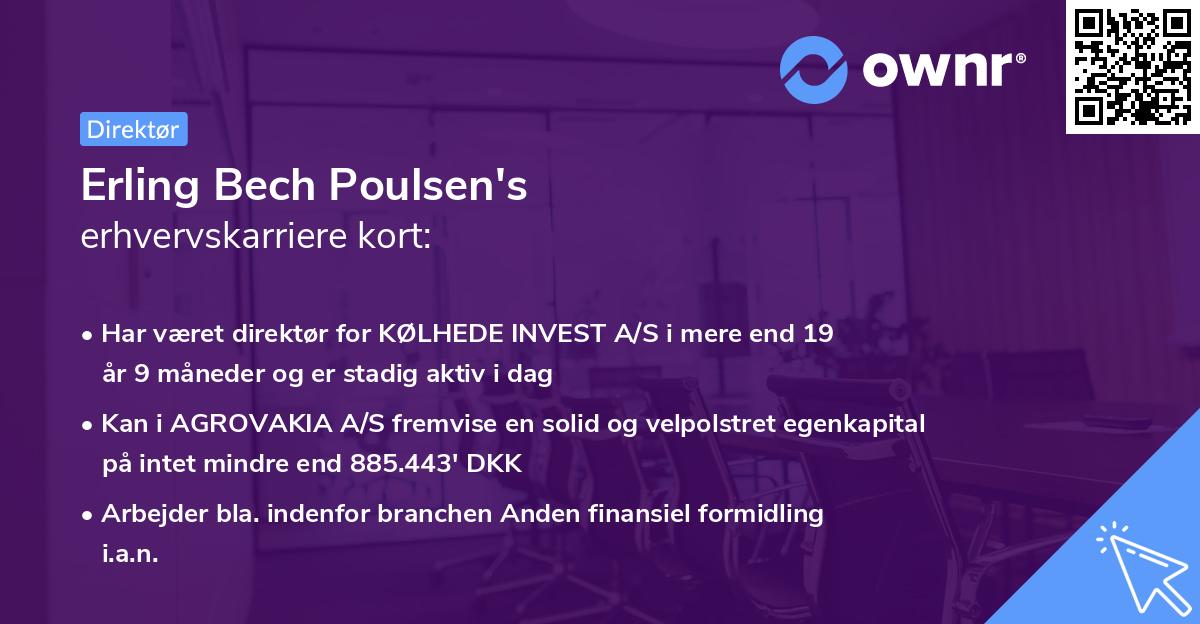 Erling Bech Poulsen's erhvervskarriere kort
