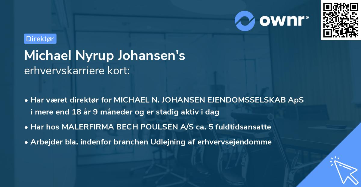 Michael Nyrup Johansen's erhvervskarriere kort