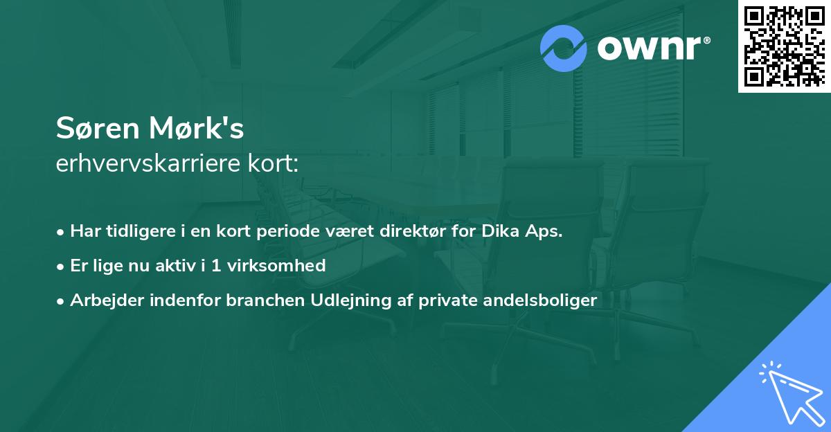 Søren Mørk's erhvervskarriere kort