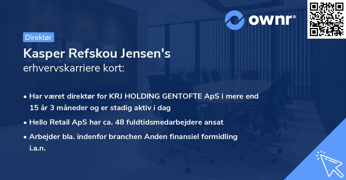 Kasper Refskou Jensen's erhvervskarriere kort