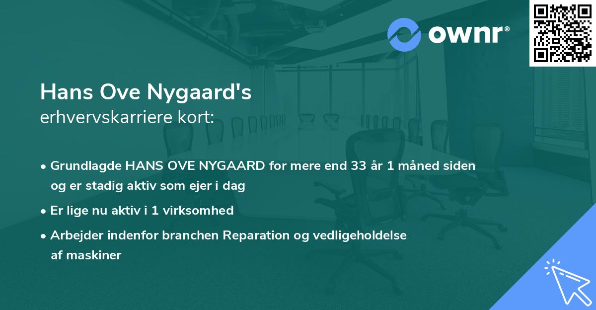 Hans Ove Nygaard's erhvervskarriere kort