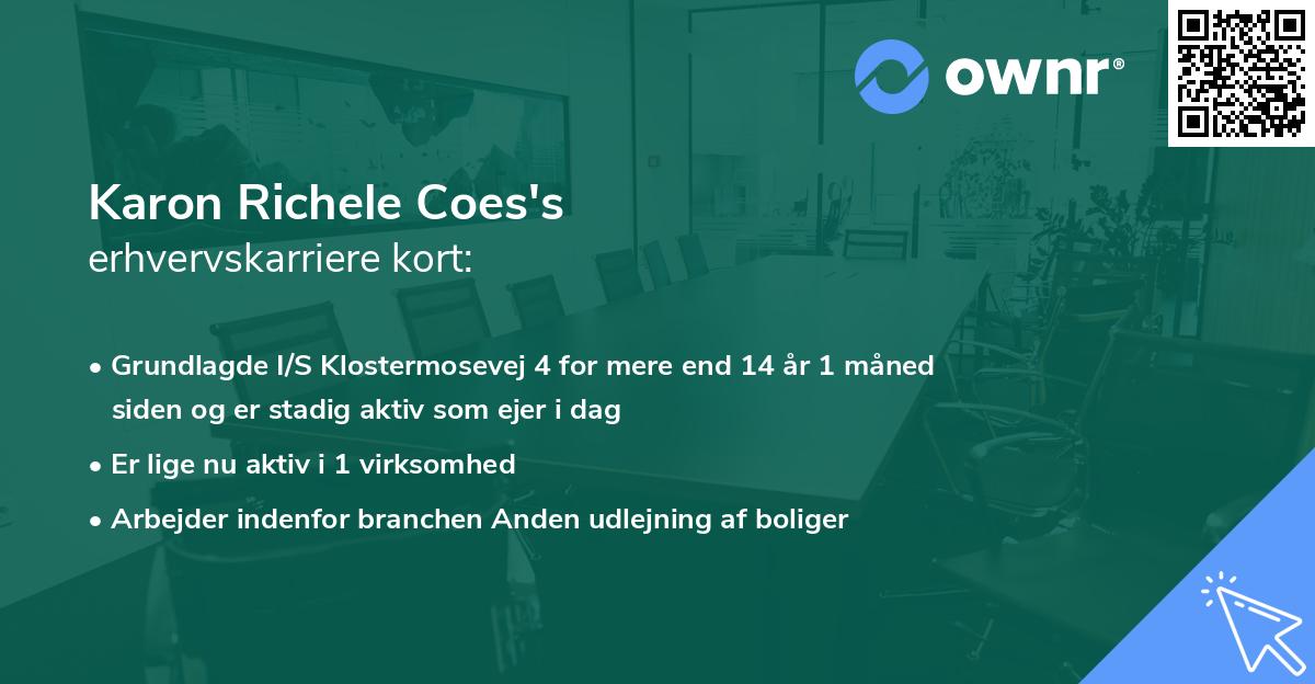 Karon Richele Coes's erhvervskarriere kort