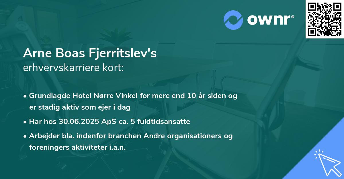 Arne Boas Fjerritslev's erhvervskarriere kort