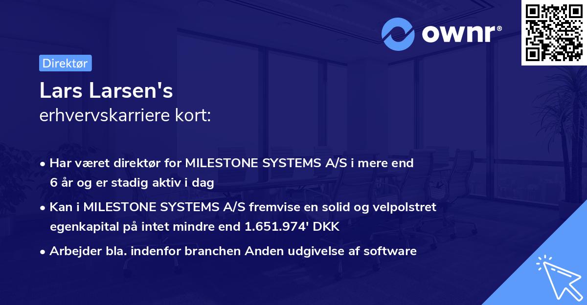 Lars Larsen's erhvervskarriere kort