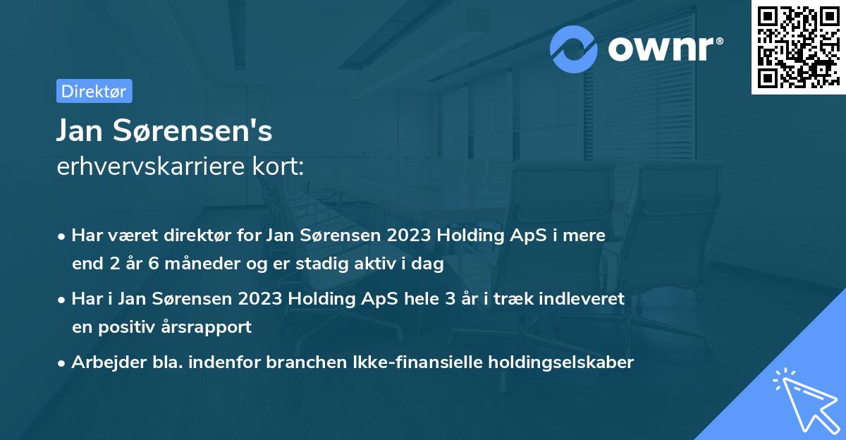 Jan Sørensen's erhvervskarriere kort