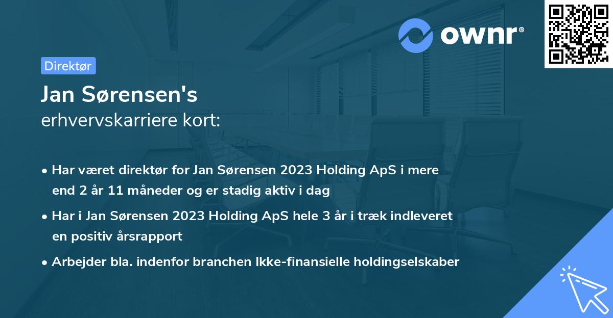 Jan Sørensen's erhvervskarriere kort